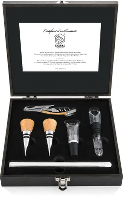 Korkenzieher-Set, 6-teilig, Eichenholz, Sommelier-Set