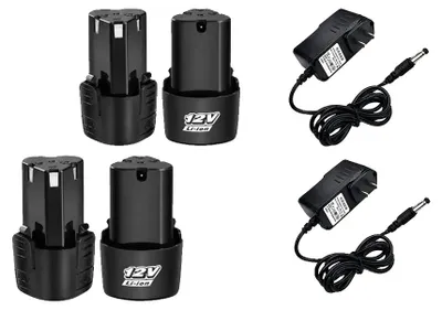 Obrázok produktu pre Batéria pre elektrické náradie, lítiovo-iónová, 12V, 3000mAh, nabíjačka 3.0AH x 4, 2 kusy
