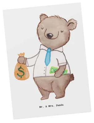 Produktbild von Mr. & Mrs. Panda Postkarte Bänker Herz - Weiß - Geschenk, Vermögen, bildkarte, Ausbildung, Ansichtskarten, Geld, Bankangestellter, Fotokarte, Postkarten, Selbstständig