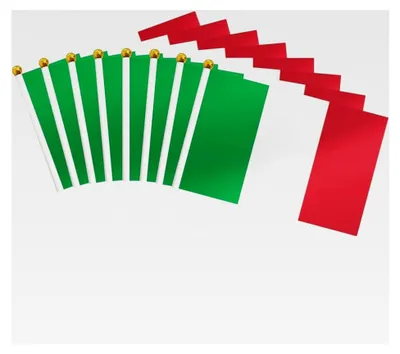 Produktbild von 20 Stück Kleine Italienische Flaggen, 14 x 21 cm Mini Handflaggen mit 30 cm weißem Stock, italienische Dekoration für Eurovision, Olympische Spiele, Partys, Zuhause, Garten und Bar