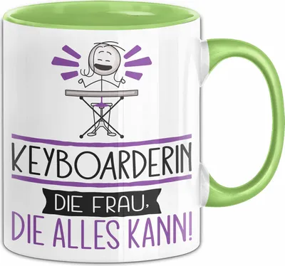 Produktbild von Keyboarderin Geschenk Tasse Becher Die Frau Die Allen Kann Geschenkidee für eine Keyboarderin Lustig (Grün)