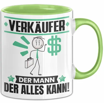 Produktbild von Verkäufer Tasse Geschenk für Verkäufer Der Mann Der Alles Kann Geschenkidee zum Geburtstag (Grün)