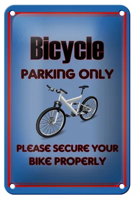 Produktbild von Blechschild Parken 12x18cm Fahrrad Bicycle parking only