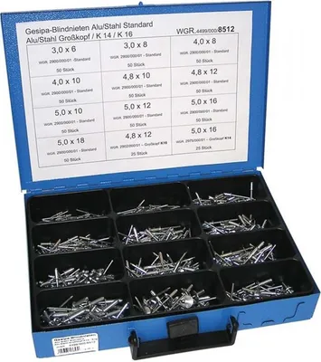 Immagine prodotto di Assortimento di rivetti ciechi Gesipa standard 550 pezzi