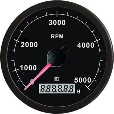 Image de VETUS TACHB5000 noir Compte-tours 12/24V Ø 114mm