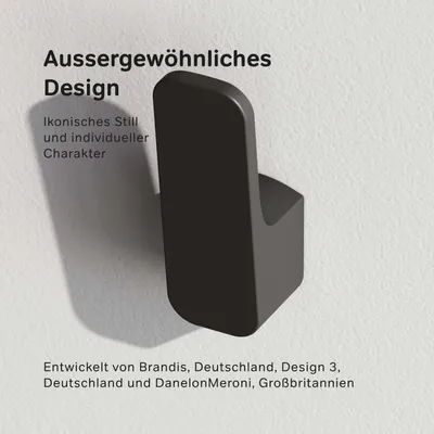Produktbild von AM.PM Func Handtuchaken Duschhaken Badhaken Garderobenhaken Edelstahl Kleiderhaken Handtuchhaken Wandhaken, Schwarz