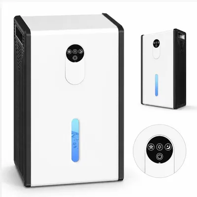 Produktbild von Elektrischer Luftentfeuchter 1,5L/Tag mit LED Licht & Schlafmodus, leiser Entfeuchter für Wohnung, Keller & Schlafzimmer