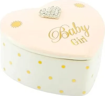 Produktbild von Lesser & Pavey Porzellandose für Baby Girls - rosa mit Strassherz