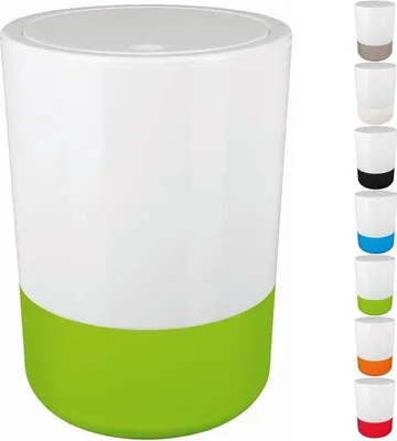 Produktbild von Pedalbademmer mit schwenkendem Deckel, 5 Liter, Silikonboden, Weiß/Grün