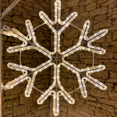 Imagen del producto de DecoLED, copo de nieve de luz LED, color blanco cálido, diámetro de 80 cm