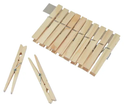 Produktbild von Homéa, Set mit 12 Wäscheklammern, Holz, 10 cm, Natur