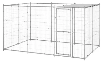 Produktbild von Hundezwinger für den Außenbereich mit Überdachung aus verzinktem Stahl 7,26m²