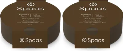 Produktbild von Spaas Glow Duftkerze 4-Dochte – Twinkling Touch – Khaki – ca. 20 Std. – 2 Kerzen