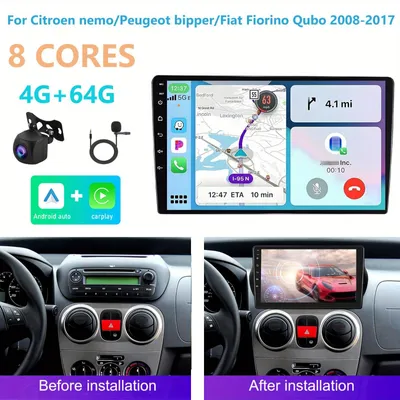 Immagine prodotto di Autoradio Android 15 da 10 pollici - Sistema di navigazione Doppio DIN - Lettore multimediale - Radio touchscreen