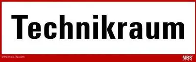 Produktbild von Aufkleber nach DIN 4066 Hinweisschild Feuerwehr " Technikraum " 210x74 mm