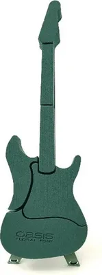 Produktbild von OASIS® Nass Steckschwamm E-Gitarre FELIPPE, Bioline Holzunterlage, Holzständer, grün, 80x25x6cm - Nasssteckschaum