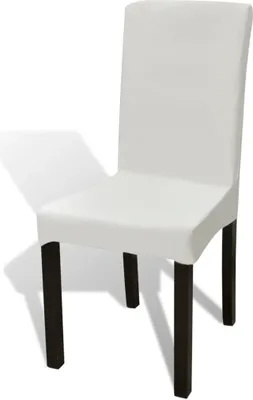 Obrázok produktu pre vidaXL Stretch Chair Covers Straight 4 ks. Krémová