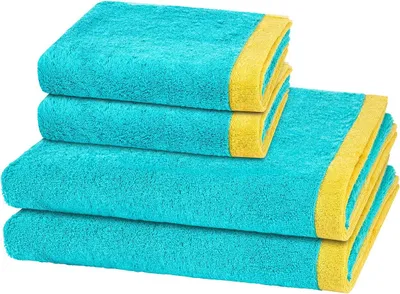 Produktbild von Cawö Lifestyle Splash 2 X Handtuch 2 X Duschtuch im Set Extraflauschig und saugstark, Modernes Doubleface-Design, Pflegeleicht und formstabil
