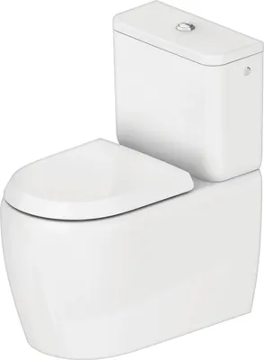 Produktbild von Duravit Stand-WC-Kombi, Tiefspüler Qatego 39x60cm, 6 l, riml., we hgl HygieneGlaze