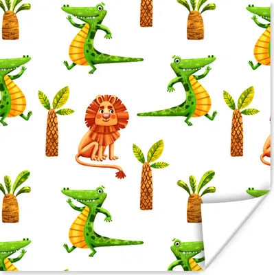 Produktbild von MuchoWow® Poster Dschungel - Tiere - Palmen 75x75 cm - Wand Dekoration