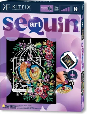 Produktbild von KITFIX DIY set Sequin Art Purple Birdcage