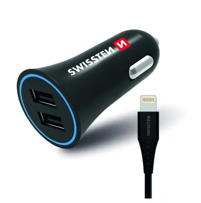 Immagine prodotto di Swissten 20110910 caricatore per dispositivi mobili universale nero accendisigari auto