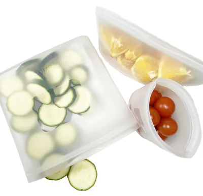Siliconen Vorratsbeutel, 3er-Set (250/450/700 ml), BPA-frei, wiederverwendbar