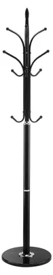 Produktbild von Garderobenständer, 370x370x1800 mm, Kleiderständer mit Marmorsockel & 6 Haken, Flurgarderobe für Eingangsbereich, Schlafzimmer, Büro, Wohnzimmer