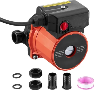 Immagine prodotto di Pompa di circolazione per acqua calda - Pompa di circolazione - 38 L/min - 3 velocità - 100 W - 220-240 V AC - Adattatore da G 3/4 a G 1/2 - Testa in ghisa