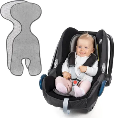 Produktbild von Zamboo Komfort Sitzauflage für Babyschale & Reboarder (passend Maxi-Cosi, Cybex, Römer) - Atmungsaktive Sommer Sitzeinlage gegen Schwitzen, schont