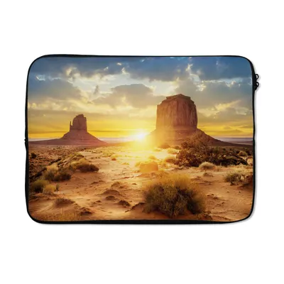 Produktbild von MuchoWow® Laptop Hülle 13 Zoll Sonnenuntergang - Felsen - Landschaft - Horizont Laptoptasche - Laptophülle - Sleeve - Rundumschutz