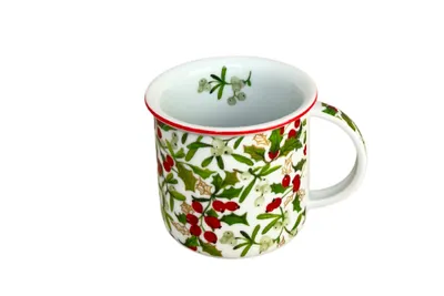 Produktbild von Český porcelán, a.s., Dubí Becher Tina, 250 ml, Mistelzweig und Stechpalme, Porzellan Dubí
