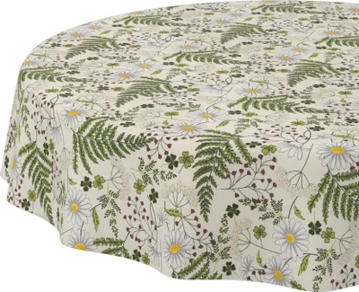 Produktbild von Tischdecke Garten Botanik Grün Rund 140cm Schnittkante Wasserabweisend abwaschbar