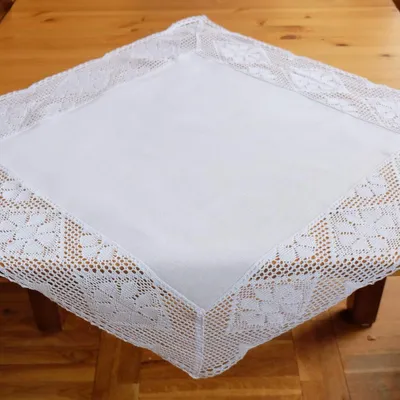 Produktbild von Tischdecke JANA feine Häkelkante Landhausstil Polyester 85 x 85 cm