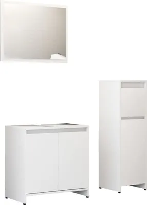 Produktbild von vidaXL 3-tlg. Badmöbel-Set Weiß Holzwerkstoff