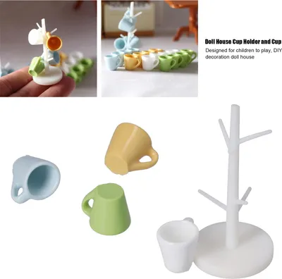 Obrázok produktu pre Držiak na pohár pre bábiky a mini dekorácie nábytku do kuchyne a jedálne (pohár 4 farby)