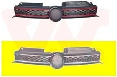 Produktbild von VAN WEZEL 5765514 Kühlergrill Frontgrill für VW GOLF VI (5K1) Schwarz
