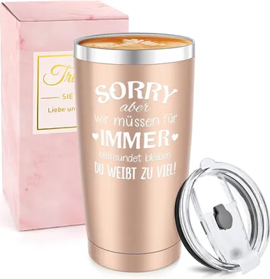 Image de Miofula Meilleure amie Cadeaux Tasse 20oz - Cadeau personnalisé pour une amie - Tasse isotherme avec paille - Or rose