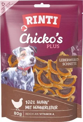 Produktbild von RINTI Chicko Plus Leberwurstschnitten 80g, Snacks, Hund, Adult, Leber, 80 g