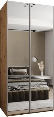 Produktbild von MEBLE KRYSPOL LUX 2 Schrank - 245,5x100x64cm - Artisan, Schwarz, Silber