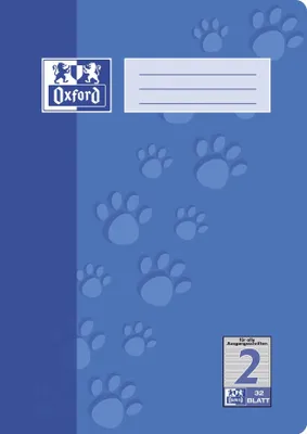 Produktbild von Oxford Junior Schulheft "Tatzen" DIN A4 Lineatur 2 liniert 32 Blatt