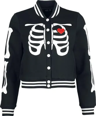Produktbild von Hell Bunny Collegejacke Damen Skeleton Girl Jacket schwarz S