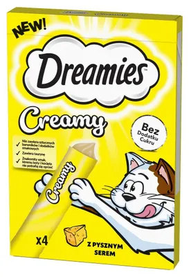 Produktbild von Dreamies Cremiger Leckerbissen für Katzen mit Käse (4 x 10 g)