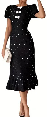 Productafbeelding van Currero Jurk met Polkadots Zwart L