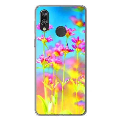 Produktbild von MuchoWow® Handyhülle Schutzhülle Hülle für Huawei P20 Lite (2020) Blumen - Kunst - Psychedelisch Silikon Softcase Handy Hülle - Kartenhalter