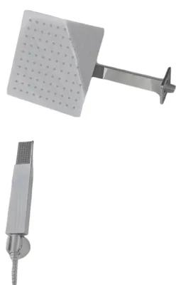 Produktbild von Duschset mit Brausearm Kopfbrause eckig Handbrause und Halter