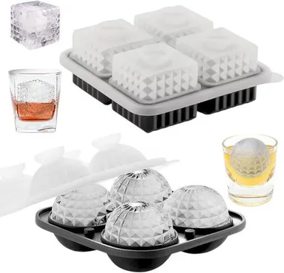 Zdjęcie produktu dla Silikonowa foremka do kostek lodu z pokrywką – duża foremka do kostek lodu – idealna do whisky, koktajli, soków i smoothie