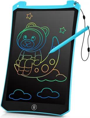 Immagine prodotto di Tavoletta da disegno LCD, lavagna per scrivere, giocattolo per bambini dai 2, 3, 4, 5, 6, 7 anni. Tavoletta da disegno da 10 pollici, lavagne per bambini, attività da viaggio per neonati, auto, aereo
