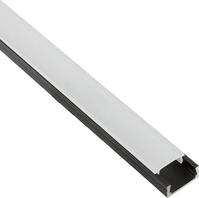 Produktbild von A15 LED Profil Schwarz 2m Abdeckung milky
