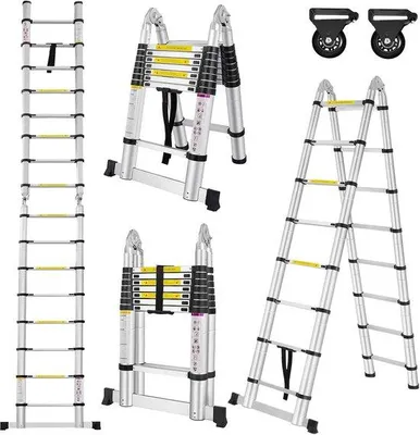 Image de Chariots télescopiques en aluminium pour particuliers et professionnels - Hauteur de levage - Capacité de charge de 150 kg